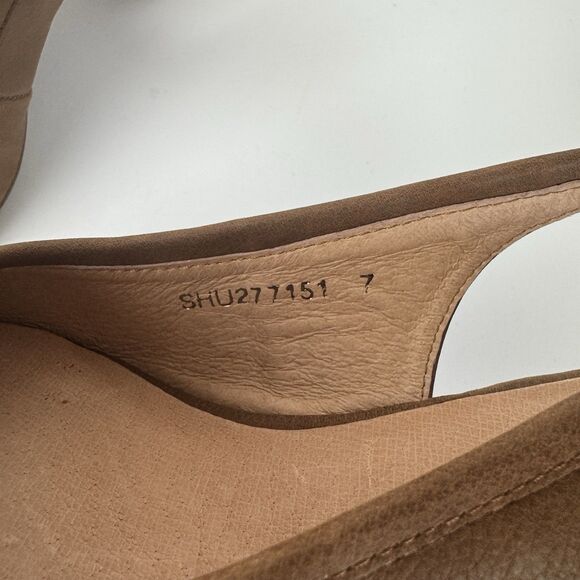 NWOB J.Jill Light Brown Leather Dressy Minimalist Suri Slingback Shoes, Sz. 7 - Picture 8 of 11